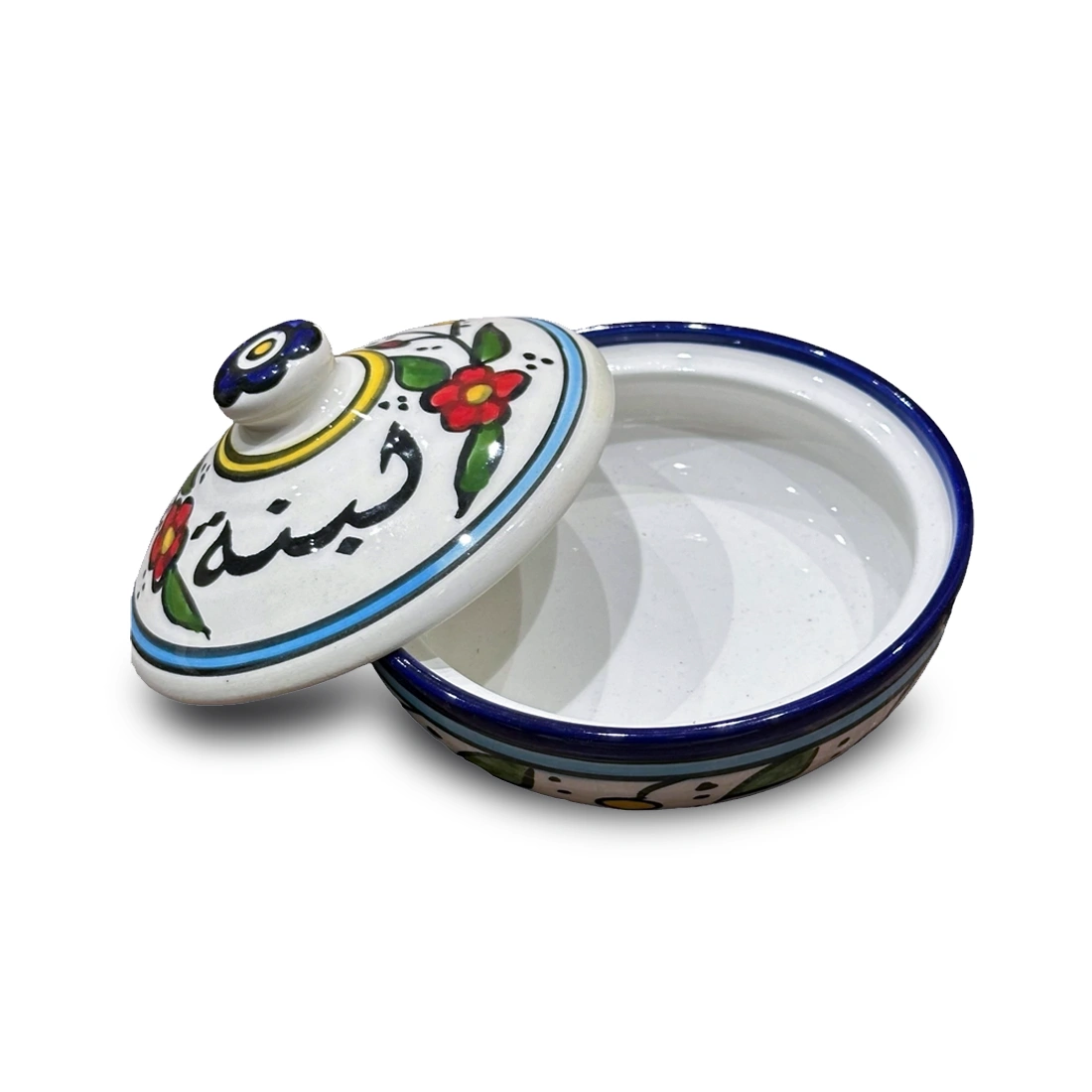 وعاء لبنة خزفي ملون مصنوع يدويًا