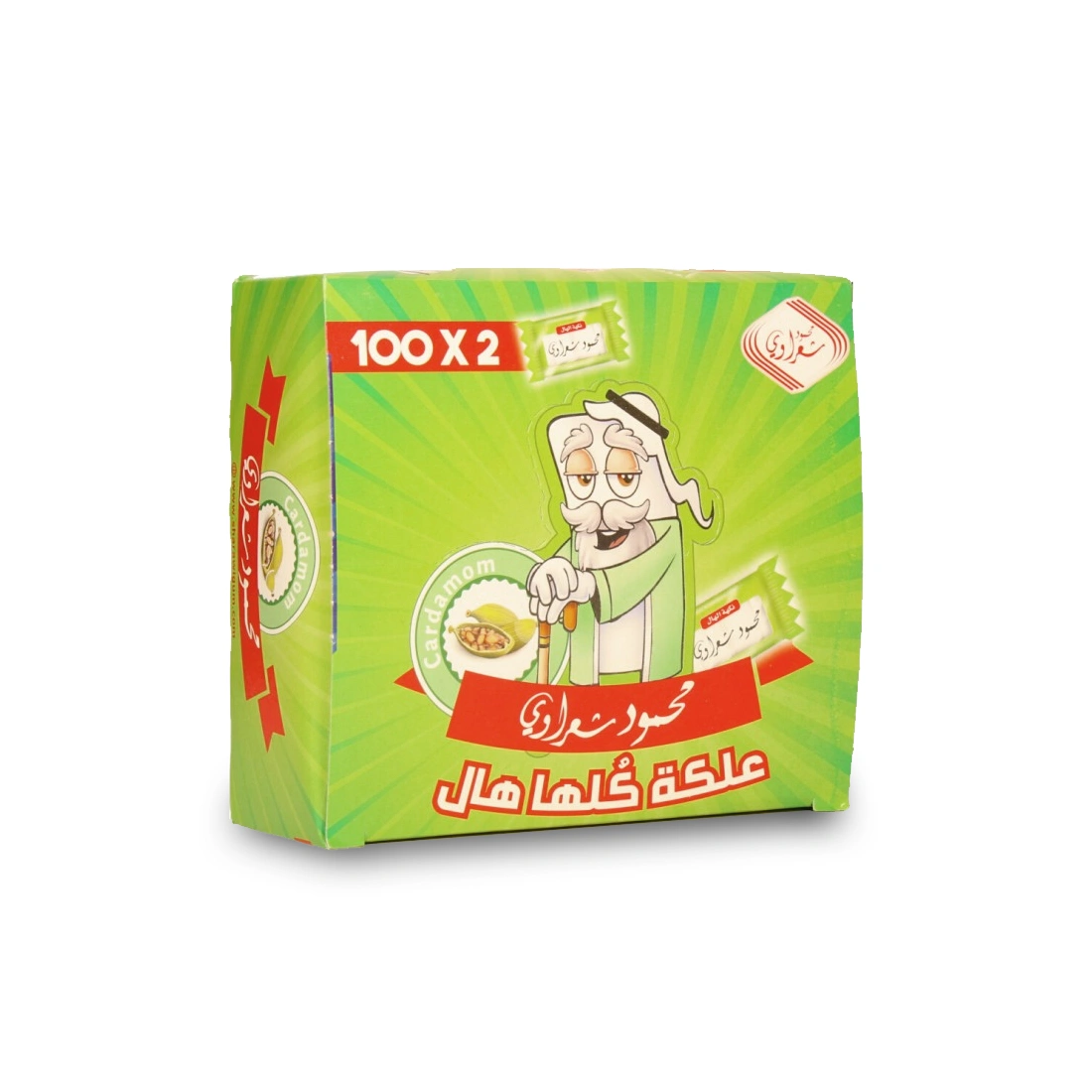علكة بنكهة الهيل محمود شعراوي علبة - 100 قطعة